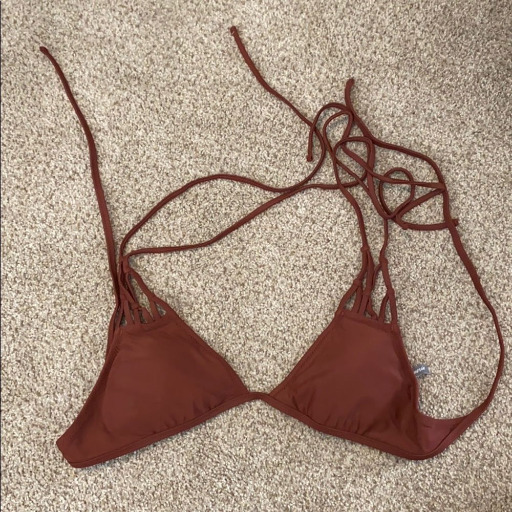 Burnt red triangle bikini top from American Eagle